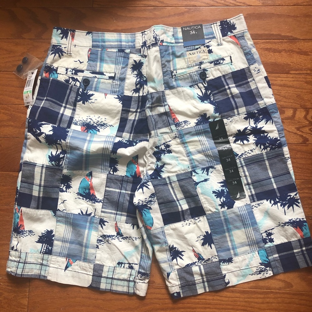 Nautical madras plaid shorts